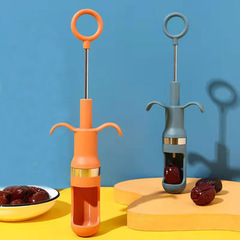 New jujube cherry pit remover, kitchen syringe press type quick pit remover, plastic coring and seed remover