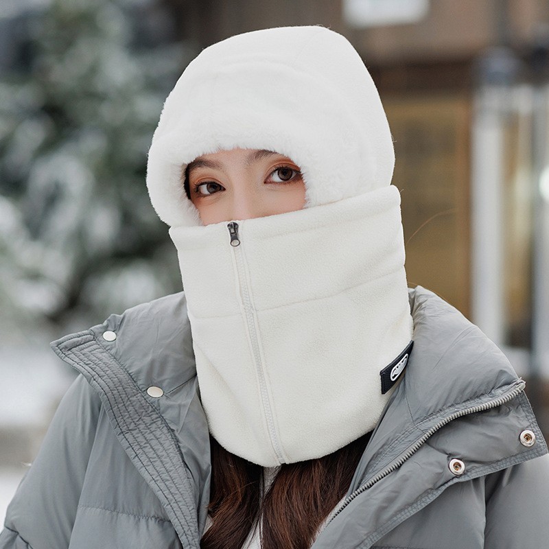 跨境帽子女冬季水波纹毛绒帽防风保暖套头帽可戴头盔骑行帽子批发|undefined