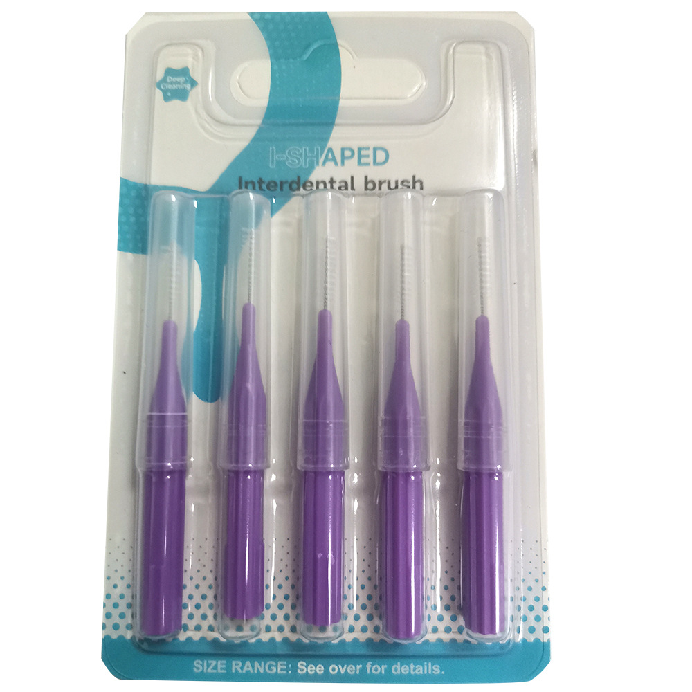 Cepillo interdental en forma de L cepillo interdental cuidado de ortodoncia cerdas suaves limpieza desechable espacio de la ranura cepillo interdental en forma de 7