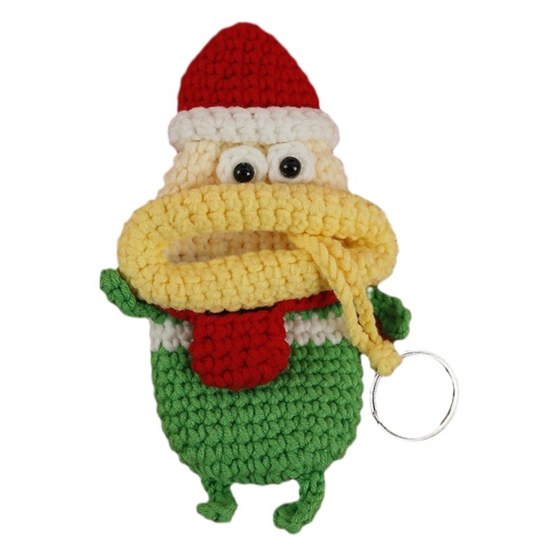 Holiday elements hand-woven sausage mouth key case girl cute wool crocheted car key case finished product