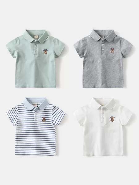 Boys' Short-Sleeve Polo Shirt 2026 Summer New Arrival Baby Short-Sleeve T-Shirt Children's Stylish Toddler Collared Shirt Wholesale