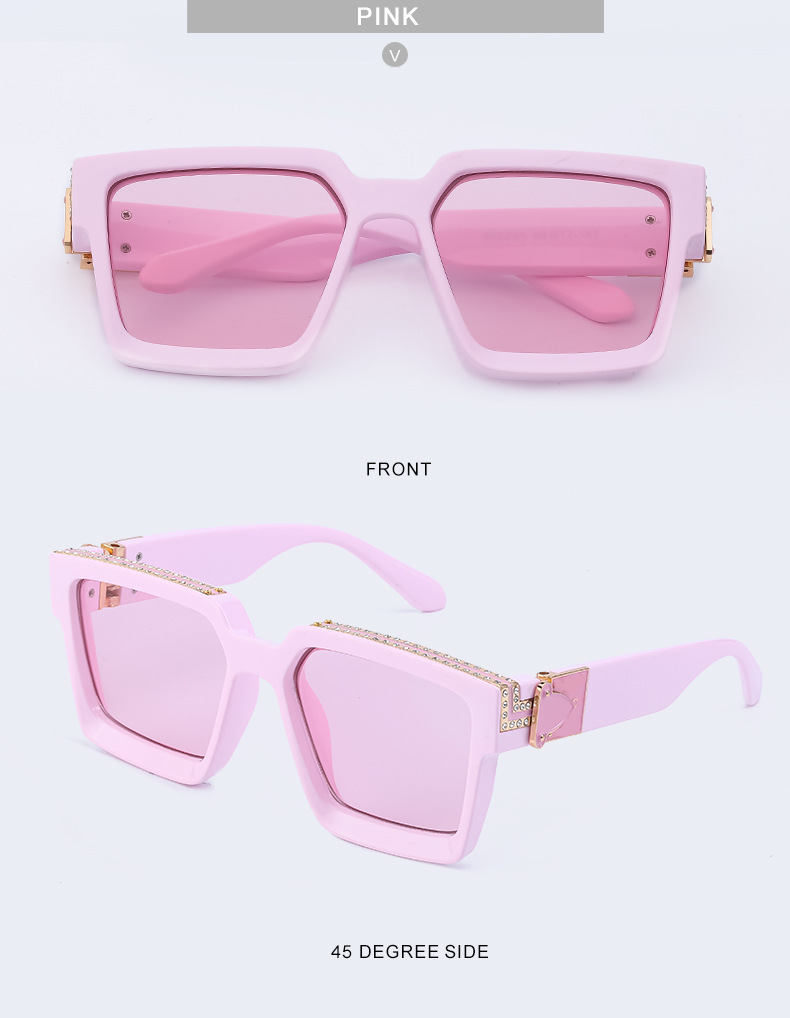 Fashion Diamond Big Square Frame Sunglasses Wholesale Nihaojewelry display picture 12