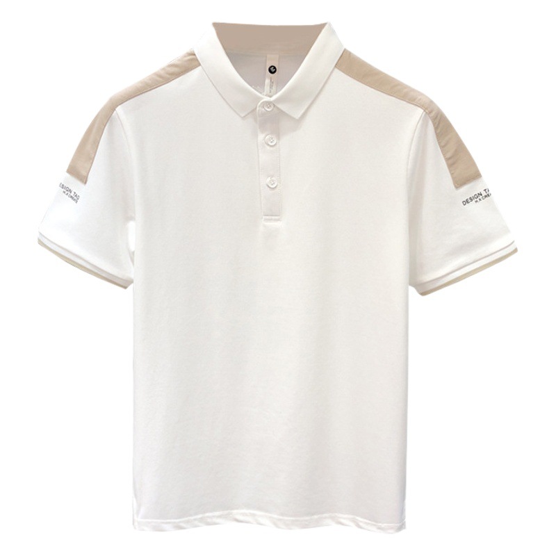 Camisa de polo de verano súper guapo Camiseta de cuello de color de contraste de marca de moda de manga corta para hombres 2023 nueva camiseta de gama alta para hombres