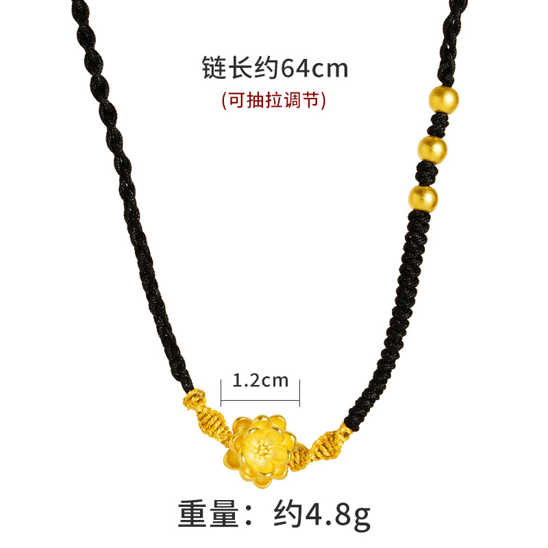 Collar de flores de Oro Negro cuerda ajustable elegante estilo chino todo fósforo collar sala de transmisión en vivo venta al por mayor de fábrica
