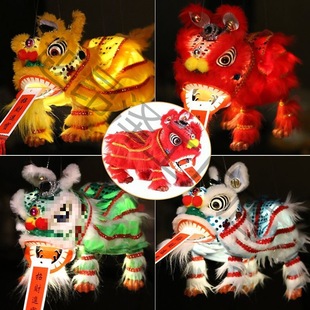 Year of the Dragon Lantern Festival Hand-held Antique Lion Dance Lantern Photograph Hanging Ornaments Children's Traditional Puppet Lion Dance