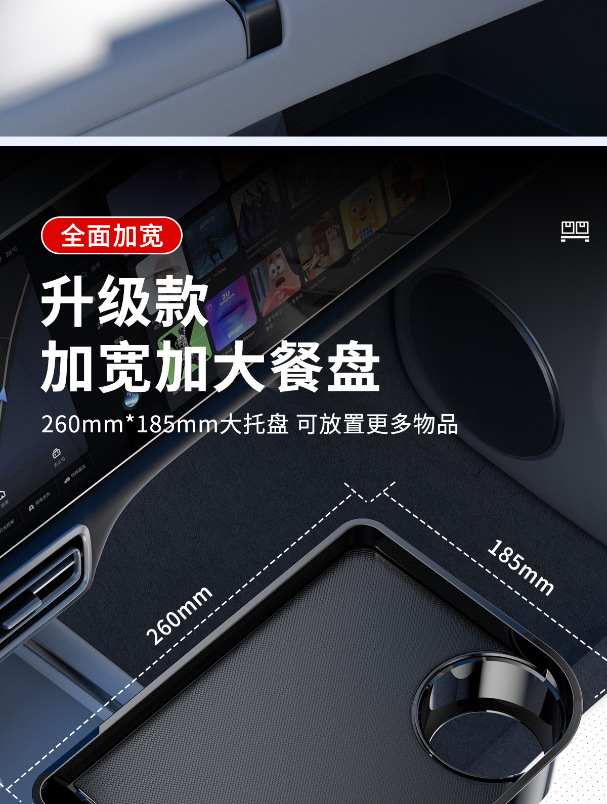 Car Mobile Phone Holder Tray Dinner Plate Multi-Functional Storage Small Dining Table Car Beverage Coffee Burger Water Cup Holder