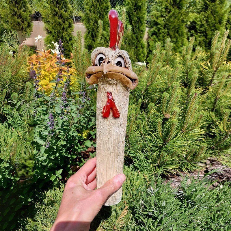 New cross-border outdoor decorative ostrich head patio statue resin craft garden insert creative scene wholesale