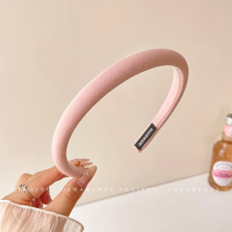 Rosado para mujeres 2025 nuevo cráneo alto borde ancho dulce paquete de cabello pequeño viento fragancia temperamento para el cabello al por mayor