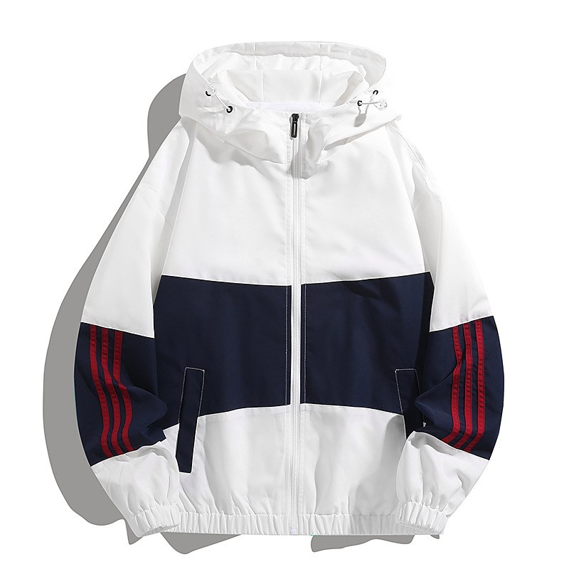 Chaqueta masculina primavera y otoño nueva chaqueta con capuz de estilo de puerto delgada guapo y suelta moda pareja chaqueta estudiantil