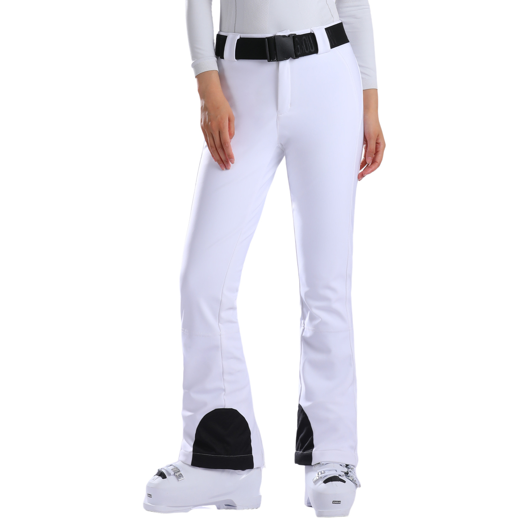 Naujos moteriškos dvigubos slidinėjimo kelnės, plonos, vėjui atsparios, vandeniui atsparios, storos, šiltos, elastingos sportinės slidinėjimo kelnės moterims._voghion.com