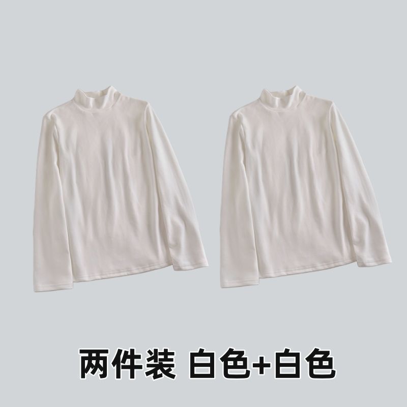 德绒半高领打底衫女内搭秋冬2025新款长袖t恤显瘦保暖上衣服外穿|undefined
