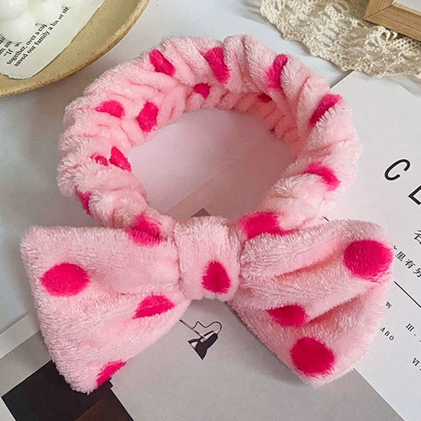 Креативная flannel повязка на голову с бантом для умывания лица, корейский стиль