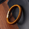 Golden nylon woven bracelet stainless steel, European style