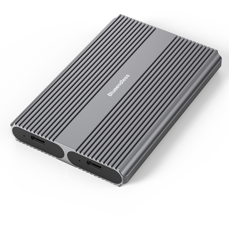 Blue M.2 dual protocol mobile hard disk box NVMe/SATA dual-disk external M2 reader Type-C