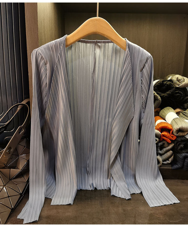 Áo khoác vest nữ xếp ly cao cấp cổ bẻ dài tay mẫu mới xuân hè — Màu xanh lam nhạt, Màu xanh lục nhạt, Màu đen, Màu hồng chi tiết 11