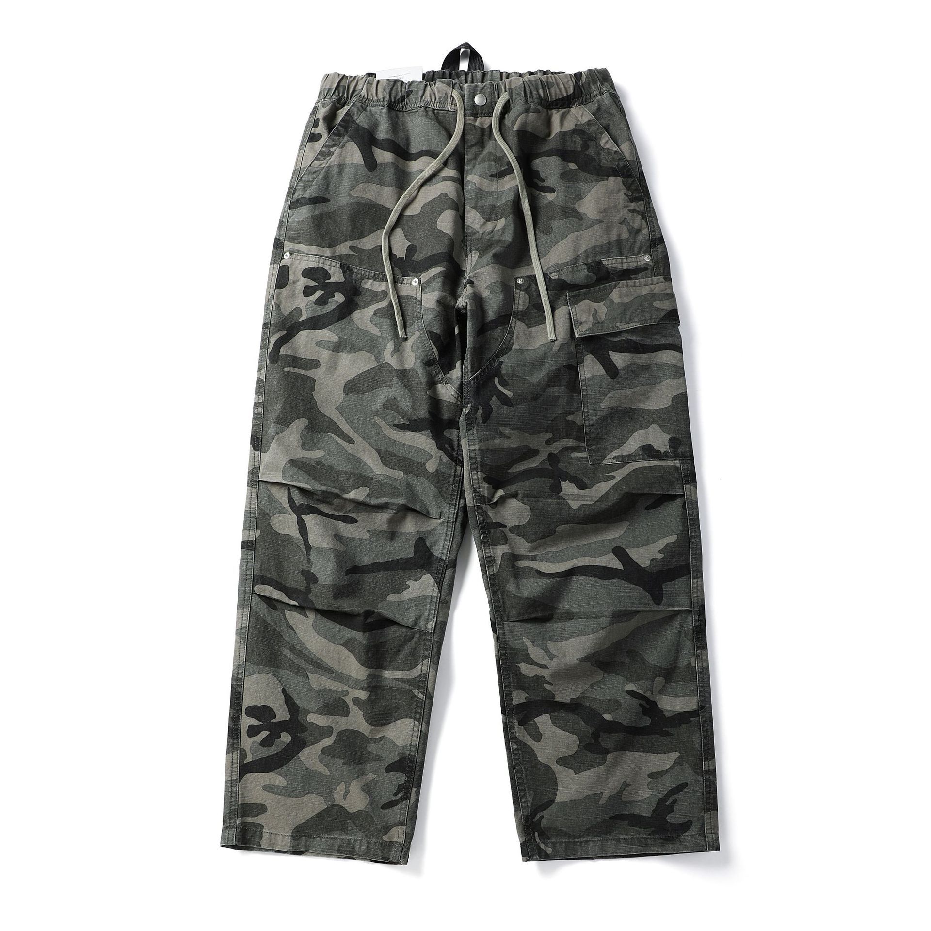 Trendy American Retro Paratrooper Camouflage Spring and Autumn Men's Cargo Pants Outdoor Wide-Leg Loose Casual Long Pants