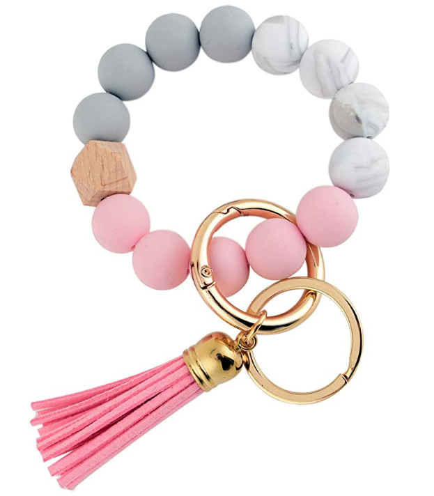 Simple Style Color Block Silica Gel Beaded Womenu0027S Keychain 1 Piece