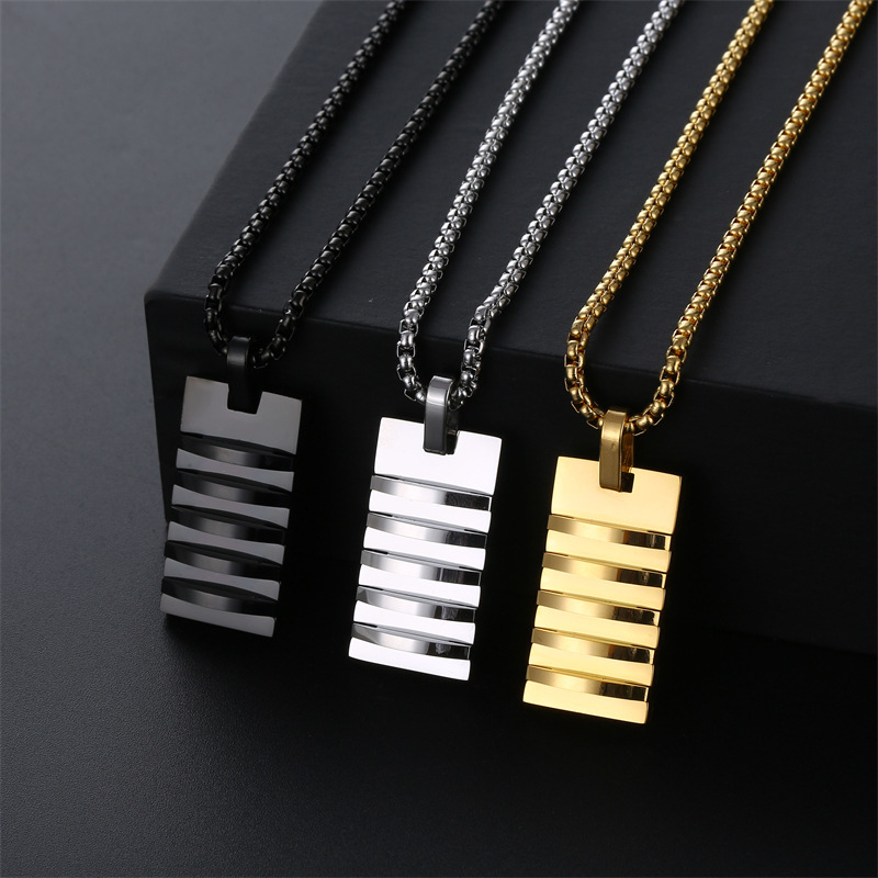 32g Weight Titanium Steel Pendant Material Pendant Necklace Classification Basic Modern Style Classic Style Geometric Solid Color Titanium Steel Plating Men's Pendant Necklace