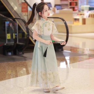 Girls' Hanfu Chinese Style Summer 2025 New Children's Chinese Style Suit for Girls Summer Style