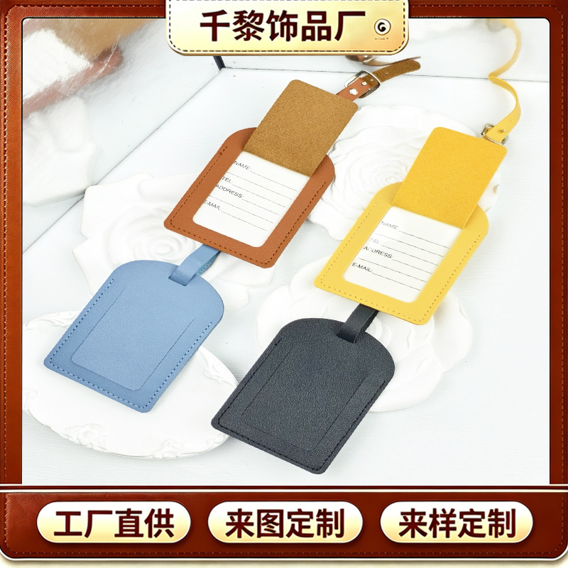 In-stock airplane boarding pass style fashion travel luggage tag, checked baggage leather PU luggage anti-lost pendant