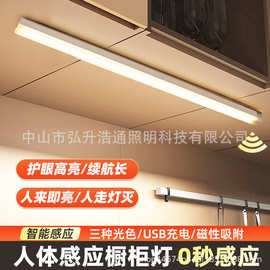 led橱柜灯充电款人体感应灯条磁吸长条衣柜灯卧室睡眠小夜灯灯具