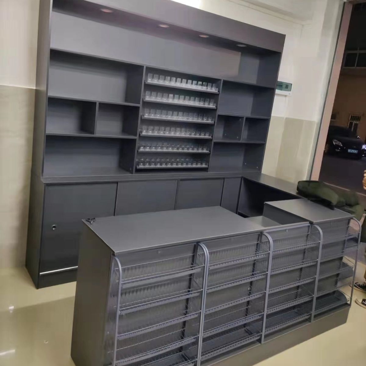 烟酒柜子组合超市收银台背柜多功能货架吧台货展示柜一体商用