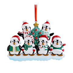 アマゾンの新しい樹脂の個性的なクリスマスプレゼントのクリスマスアクセサリーのペンダントのかわいいペンギンの家族の装飾