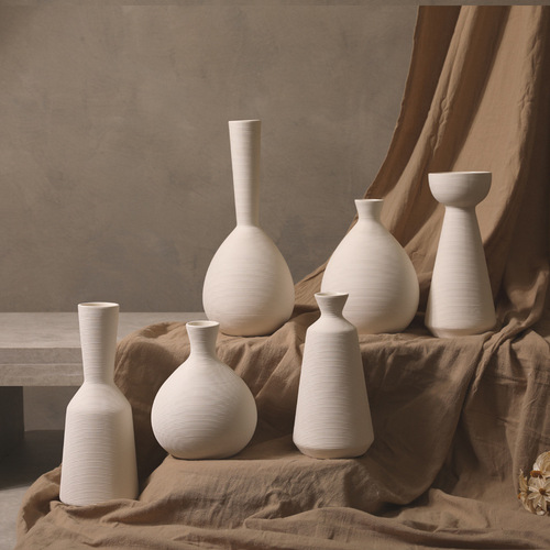 Wabi-sabi style ceramic vase ornaments, living room dry flower arrangement, creative simple home soft decorations wholesale