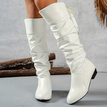 T 47202 Round-toe slip-on block heel boots Բͷһ�ŵŷ���ѥ