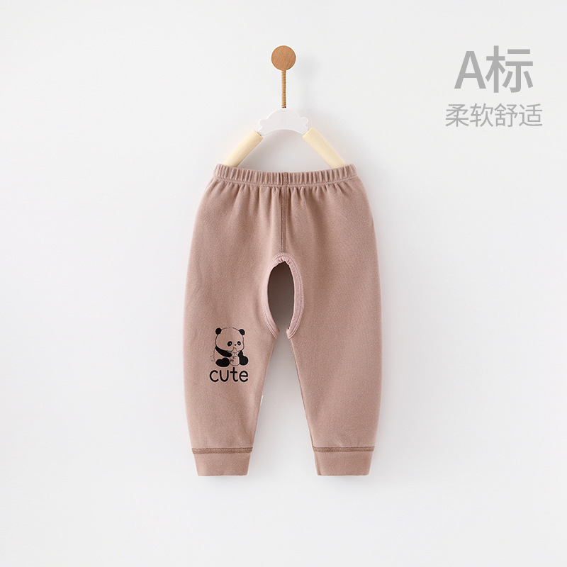 D 가랑이 없는 바지---플랫 웨이스트 브라운