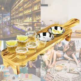 新款木质威士忌杯架自调鸡尾酒杯架龙舌兰酒杯收纳架一口烈酒杯架