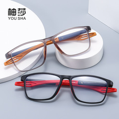 嚴選防藍光平光男女通用老花新款時尚大框眼鏡TR90運動鏡框老花鏡