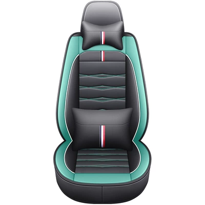 Seat cushion, seat cover cushion fully surrounded seat cover - black-and-green-single-seat-deluxe-edition