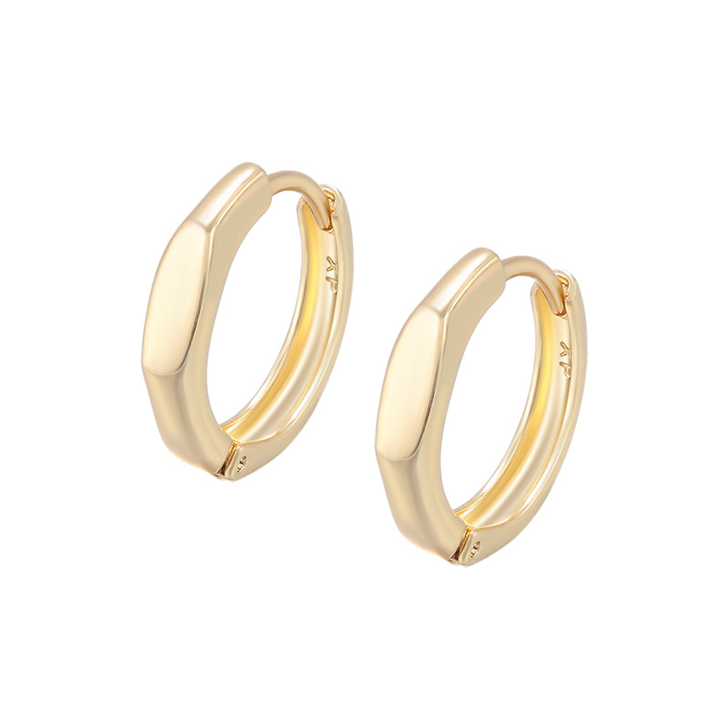 Aretes de Aro Geométricos 14K de Aleación de Cobre