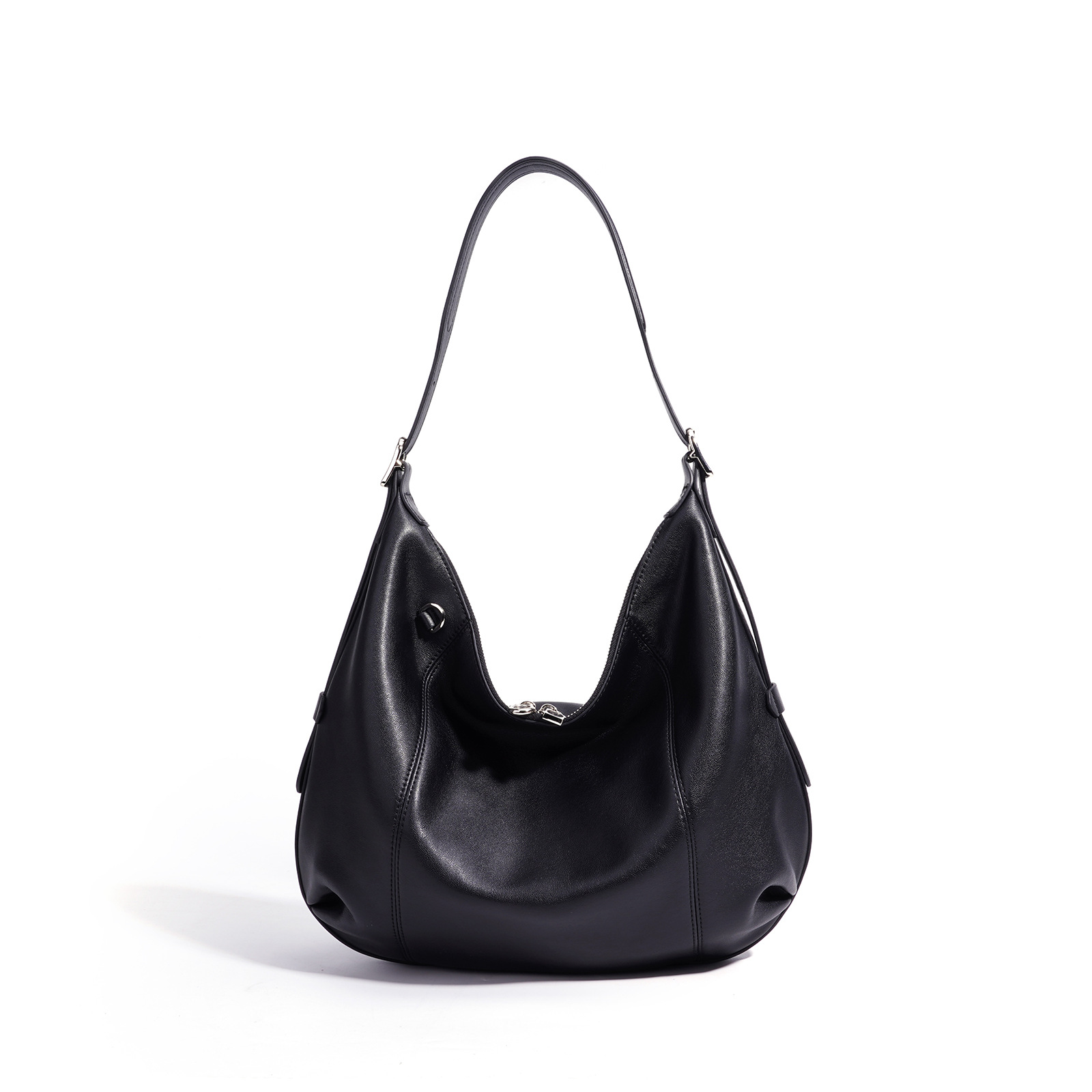 Effortless Chic Versatile Genuine Leather Tote Bag For Women - High-End Large Capacity Commuter Bag, Fashionable Underarm Crossbody Shoulder Bag - Thumbnail 8