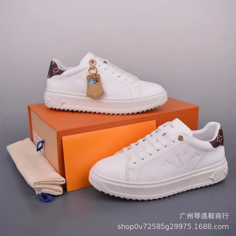 驴家新款情侣百搭舒适内增高休闲绑带印花小白鞋简约经典厚底板鞋|undefined