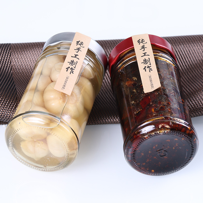 高盖蜂蜜燕窝果酱瓶辣椒酱罐子食品包装瓶酱菜玻璃瓶密封罐头瓶子