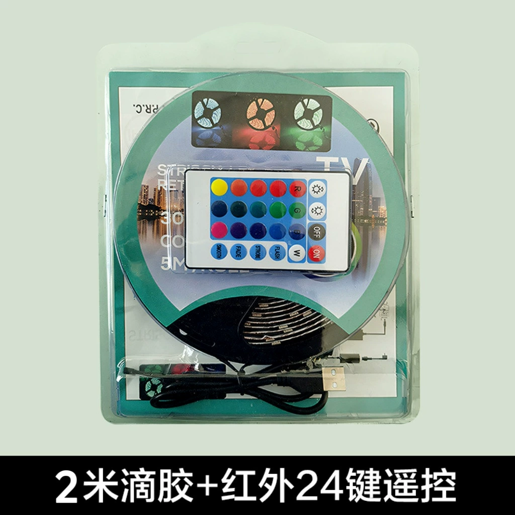 Светодиодная лента 5В-5050RGB USB, пульт RGB Bluetooth и IR на 24 клавиши, подсветка ТВ 2–5 м