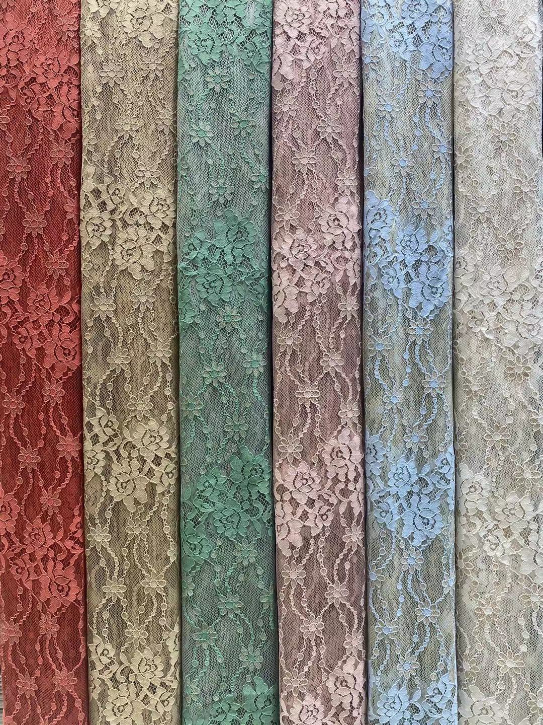 厂家直批 新版现货 网纱绣花花朵复古连衣裙女装童装蕾丝面料