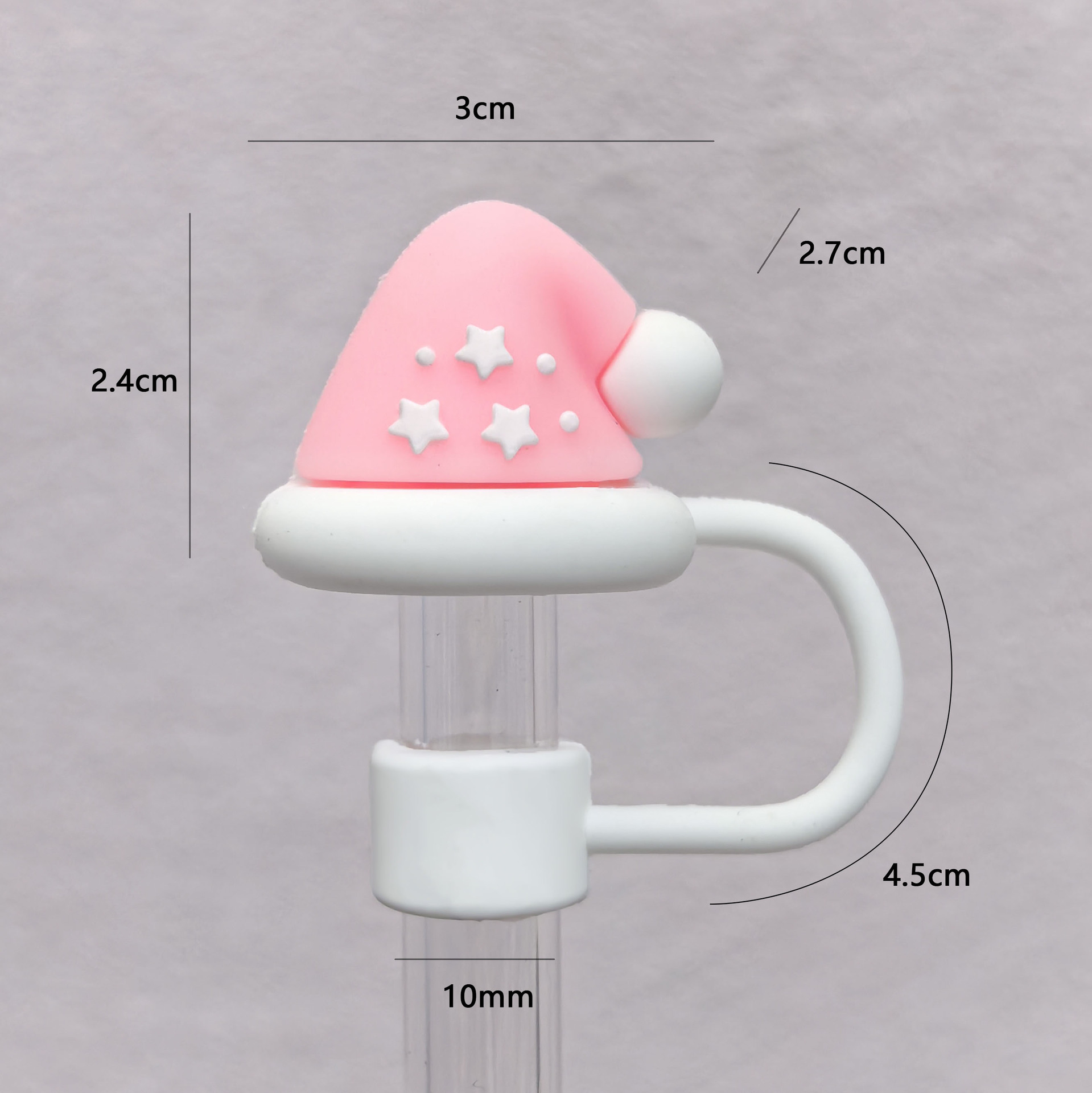 핑크색 크리스마스 모자 밀짚모자/개별포장