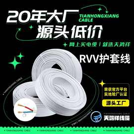 RVV国标阻燃铜芯护套软电缆2-5芯1.5/2.5/4/6平方源头工厂
