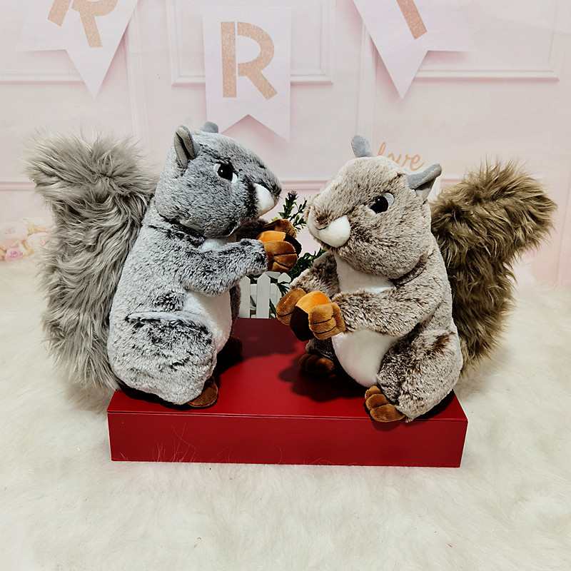 Lindo simulación animal conejito de peluche de juguete muñeca de ardilla para niños muñeca de ragdoll regalo de cumpleaños al por mayor