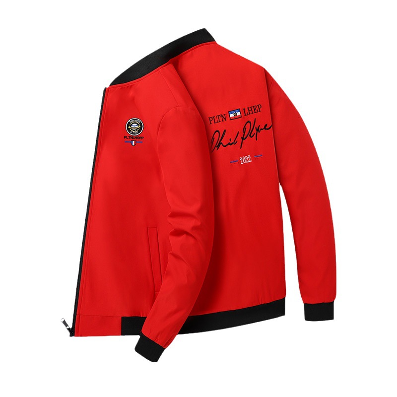 Spring and Autumn outerwear men's Korean version trendy casual and handsome printed jacket men's trendy plush oversized_voghion.com