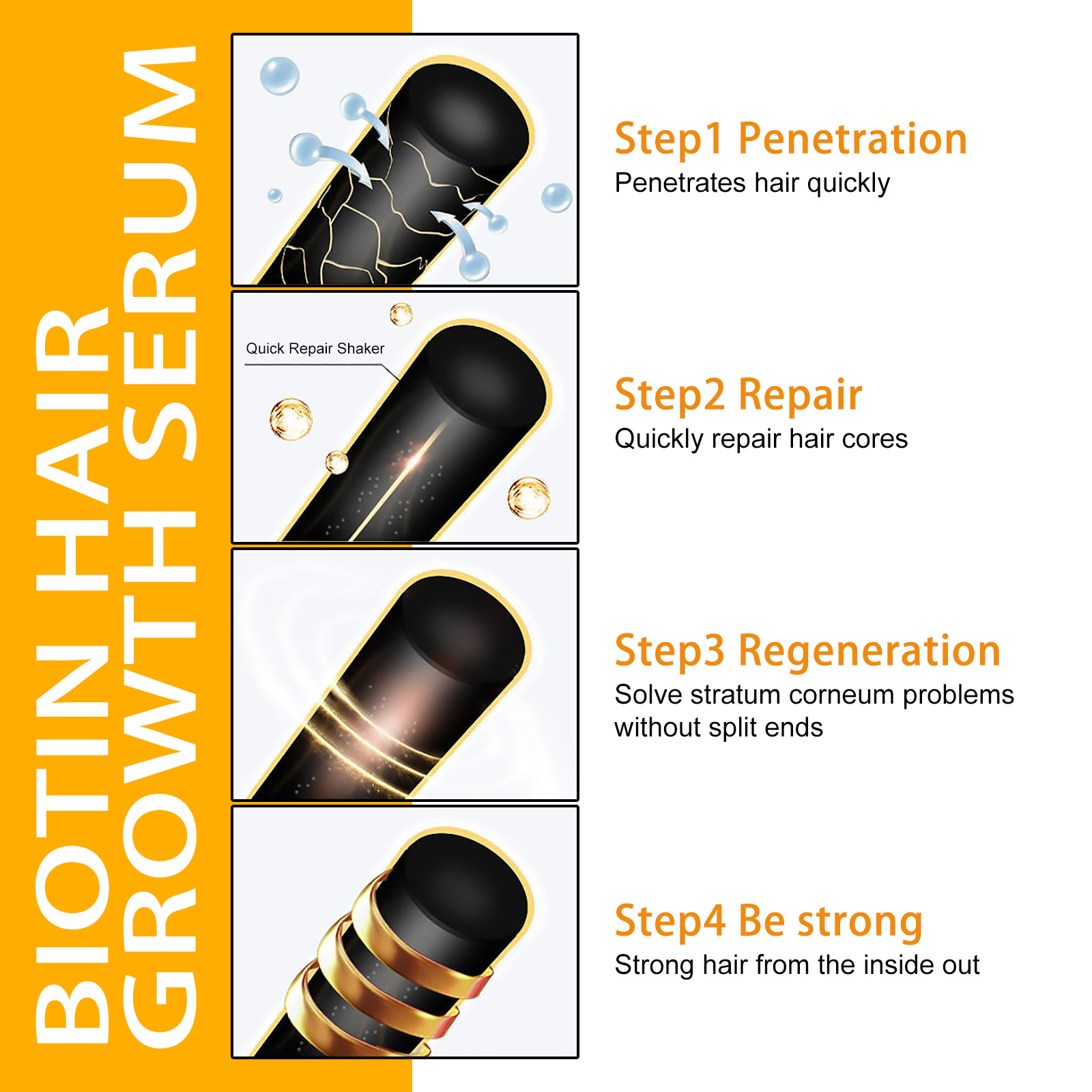 Spray capilar denso con biotina EELHOE, reparador y nutritivo para el cabello, cuidado del cabello, fortalecedor del cabello, spray antienvejecimiento para las raíces_voghion.com