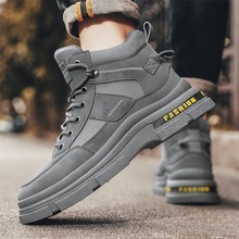 马丁靴男新款秋季高帮英伦风复古男士工装鞋厚底高帮潮流机车男鞋