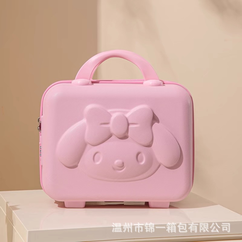 Maleta de viaje con diseño de perro de orejas grandes, estuche de cosméticos de 14 y 16 pulgadas, lindo recuerdo, mini estuche de almacenamiento