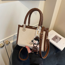 跨境高质感手提包2025新款潮时尚百搭单肩女包复古通勤斜挎小方包