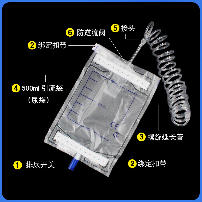 Bolsa de catéter de orina de gato bolsa de orina de mascota bolsa de drenaje de animales de flujo inverso bolsa de drenaje de orina de perro de gato bolsa de drenaje urinario 500ml