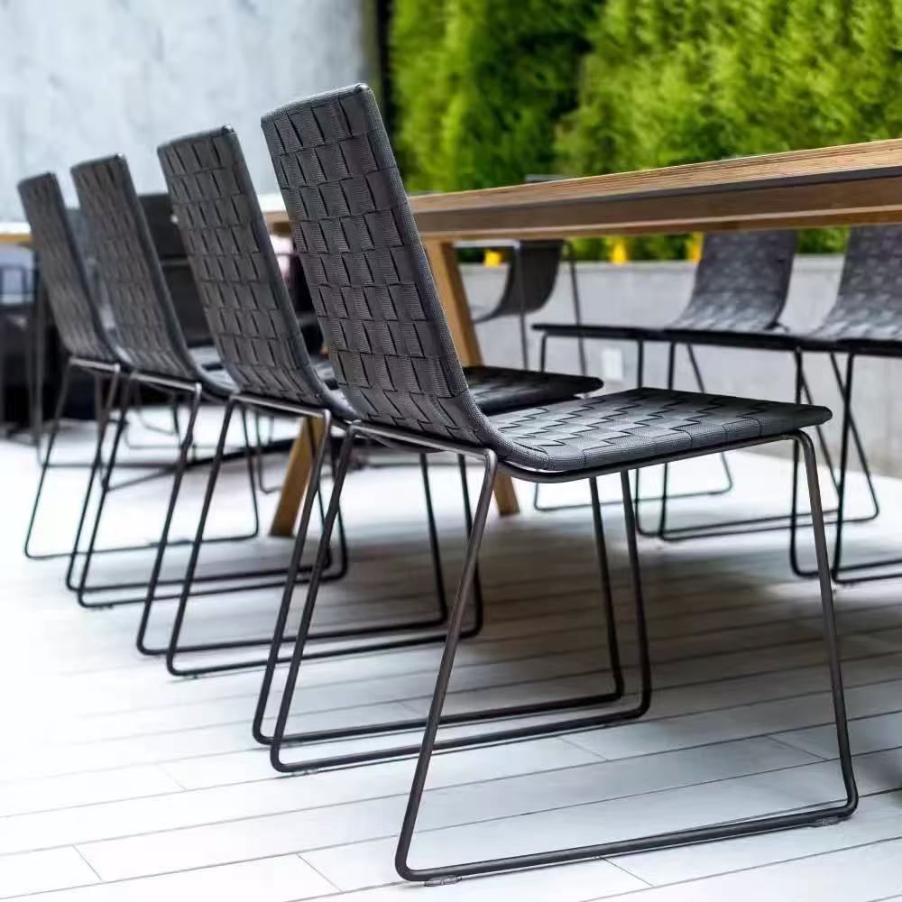 Silla de caña al aire libre de tres piezas combinada jardín al aire libre Villa Hotel Ventas Diseñador de jardines