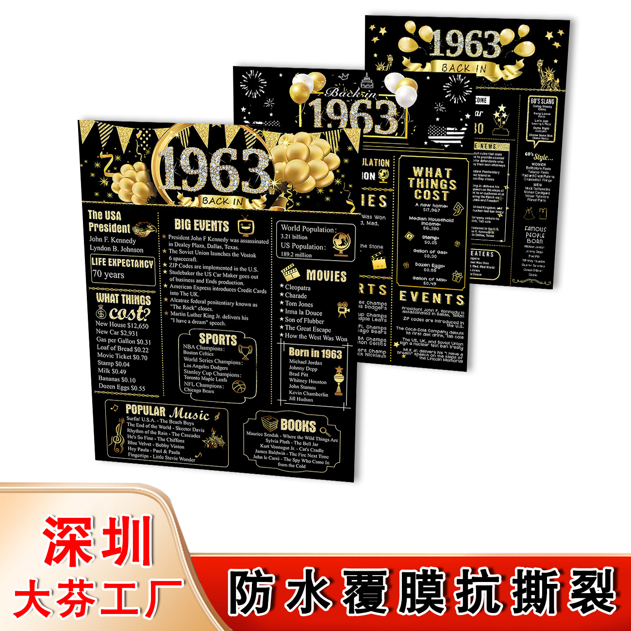 亚马逊美国纪念日餐厅挂画定制 decor防水海报生日派对客厅装饰画